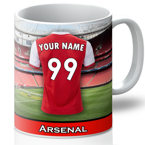 Personalised Arsenal Mug - Shirt And Message Cup