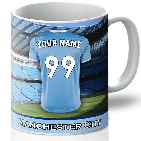 Personalised Manchester City Mug - Shirt And Message Cup