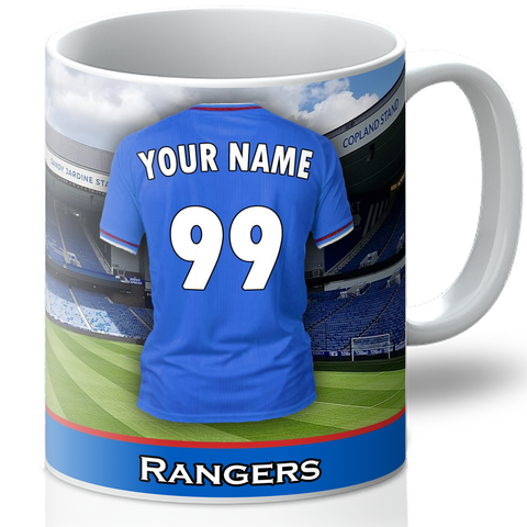 Personalised Rangers Mug - Shirt And Message Cup