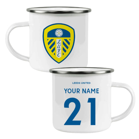 Leeds United FC Personalised Enamel Camping Mug