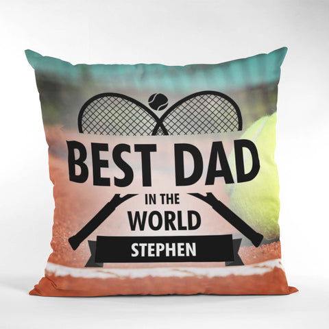 Tennis Best Dad Personalised Cushion