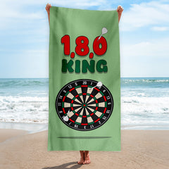 1,8,0 King - Darts Beach Towel - 150cm x 75cm