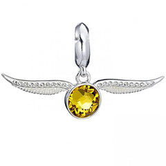Harry Potter Sterling Silver Golden Snitch Crystal Charm