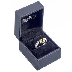 Harry Potter Sterling Silver Golden Snitch Crystal Ring Small