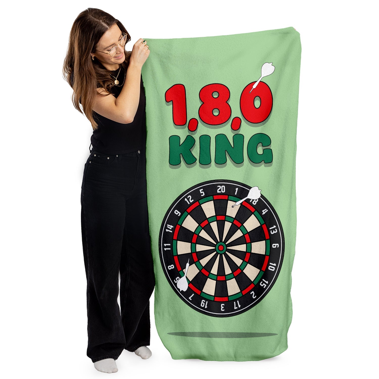 1,8,0 King - Darts Beach Towel - 150cm x 75cm