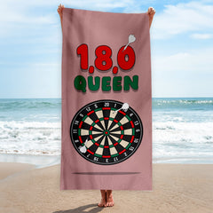1,8,0 Queen - Darts Beach Towel - 150cm x 75cm