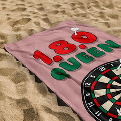 1,8,0 Queen - Darts Beach Towel - 150cm x 75cm