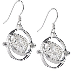 Harry Potter Sterling Silver Time Turner Crystal Hook Earrings