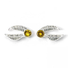 Harry Potter Sterling Silver Golden Snitch Crystal Stud Earrings