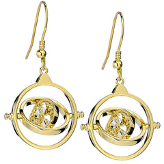 Harry Potter Gold Plated Time Turner Crystal Hook Earrings
