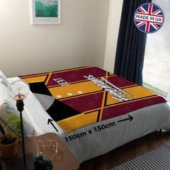 Bradford - 1991 Home Shirt - Personalised Retro Fleece Blanket 150cm X 150cm