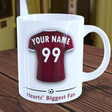 Hearts Mug Personalised Custom Made Football Supporters Cup