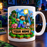 Personalised Video Gamer Mug. Customised Cup With Any Name