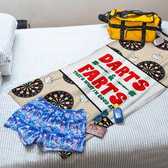 Darts &amp; Farts- Darts Beach Towel - 150cm x 75cm