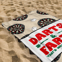 Darts &amp; Farts- Darts Beach Towel - 150cm x 75cm