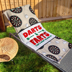 Darts &amp; Farts- Darts Beach Towel - 150cm x 75cm