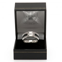 West Ham United FC Black Inlay Ring Large HM