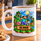Personalised Video Gamer Mug. Customised Cup With Any Name