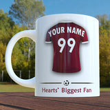 Hearts Mug Personalised Custom Made Football Supporters Cup