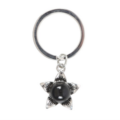 Deadly Nightshade Keyring with Black Obsidian