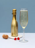 Personalised Name Only Flute & Mini Gold Bottega Prosecco Set