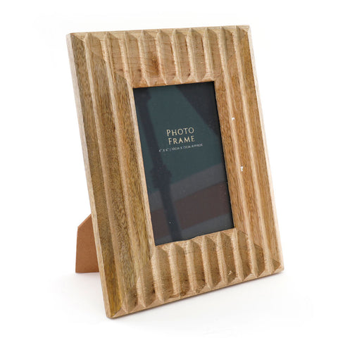 4X6in Ribbed Wooden Photo Frame