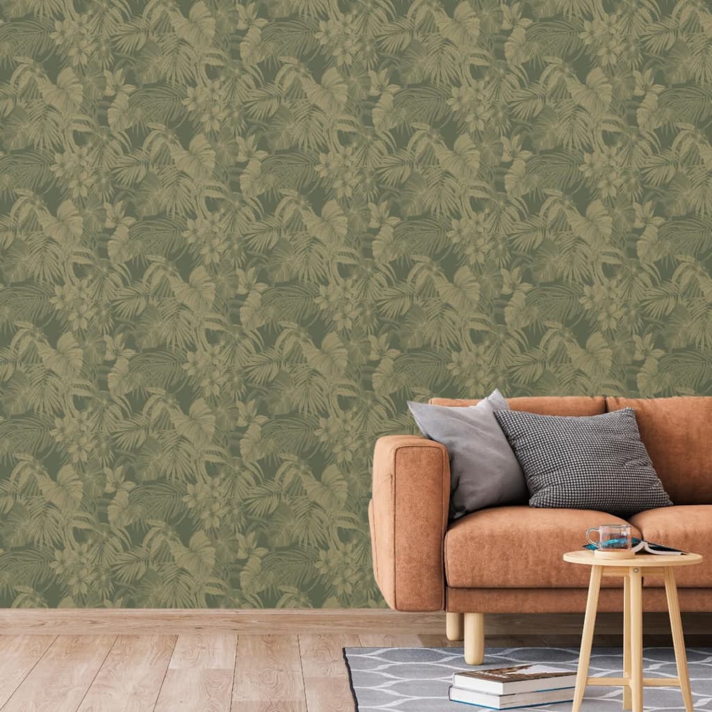 DUTCH WALLCOVERINGS Wallpaper Joelle Green and Gold