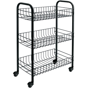 Metaltex Kitchen Trolley with 3 Baskets Siena Black