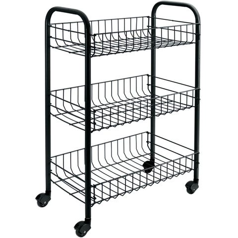 Metaltex Kitchen Trolley with 3 Baskets Siena Black