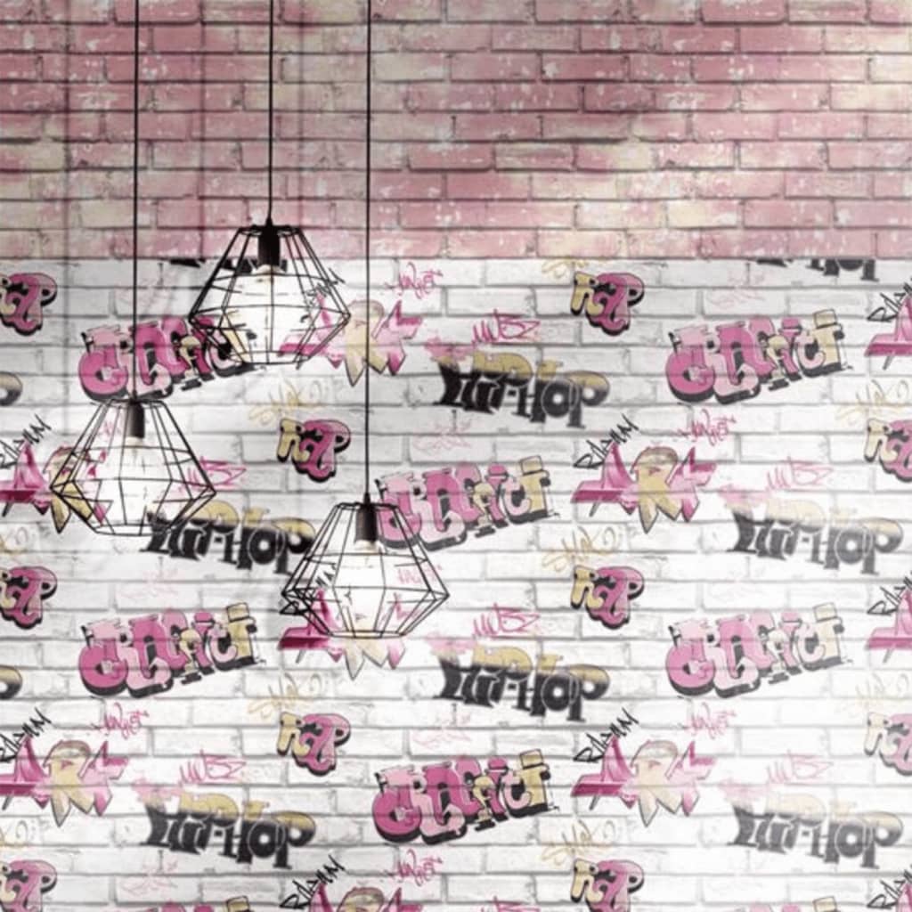 Noordwand Wallpaper Urban Friends & Coffee Bricks Pink and White