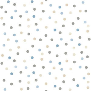 Noordwand Wallpaper Mondo baby Confetti Dots White, Blue, Grey and Beige