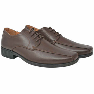 vidaXL Men's Business Shoes Lace-Up Brown Size 40 PU Leather