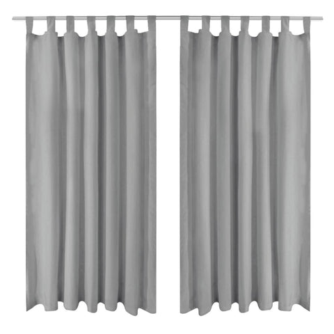 vidaXL Micro-Satin Curtains 2 pcs with Loops 140x245 cm Grey