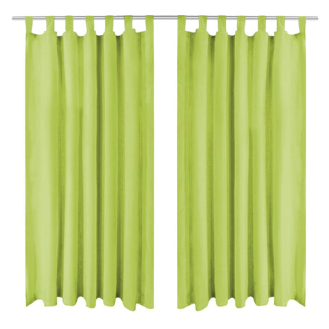 vidaXL Micro-Satin Curtains 2 pcs with Loops 140x175 cm Green