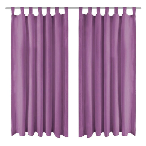 vidaXL Micro-Satin Curtains 2 pcs with Loops 140x175 cm Lilac