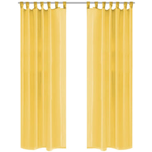 vidaXL Voile Curtains 2 pcs 140x175 cm Yellow