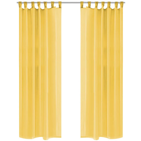 vidaXL Voile Curtains 2 pcs 140x175 cm Yellow