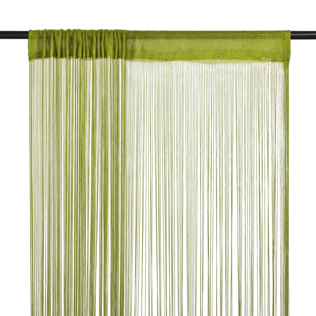 vidaXL String Curtains 2 pcs 140x250 cm Green