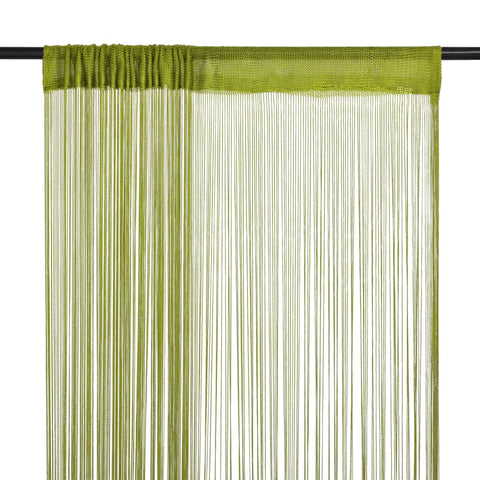 vidaXL String Curtains 2 pcs 140x250 cm Green