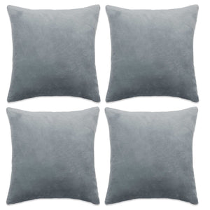 vidaXL Cushion Covers 4 pcs Velour 40x40 cm Grey