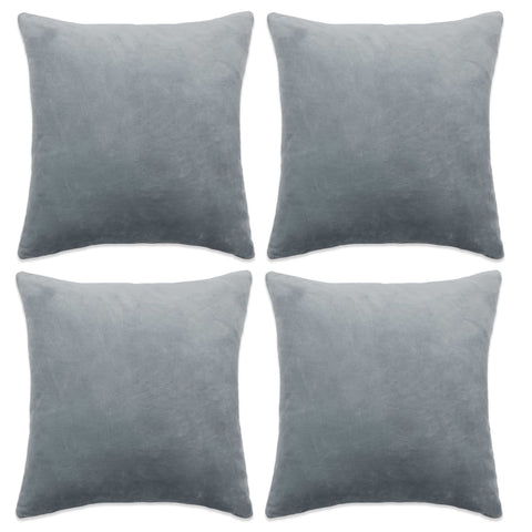 vidaXL Cushion Covers 4 pcs Velour 40x40 cm Grey