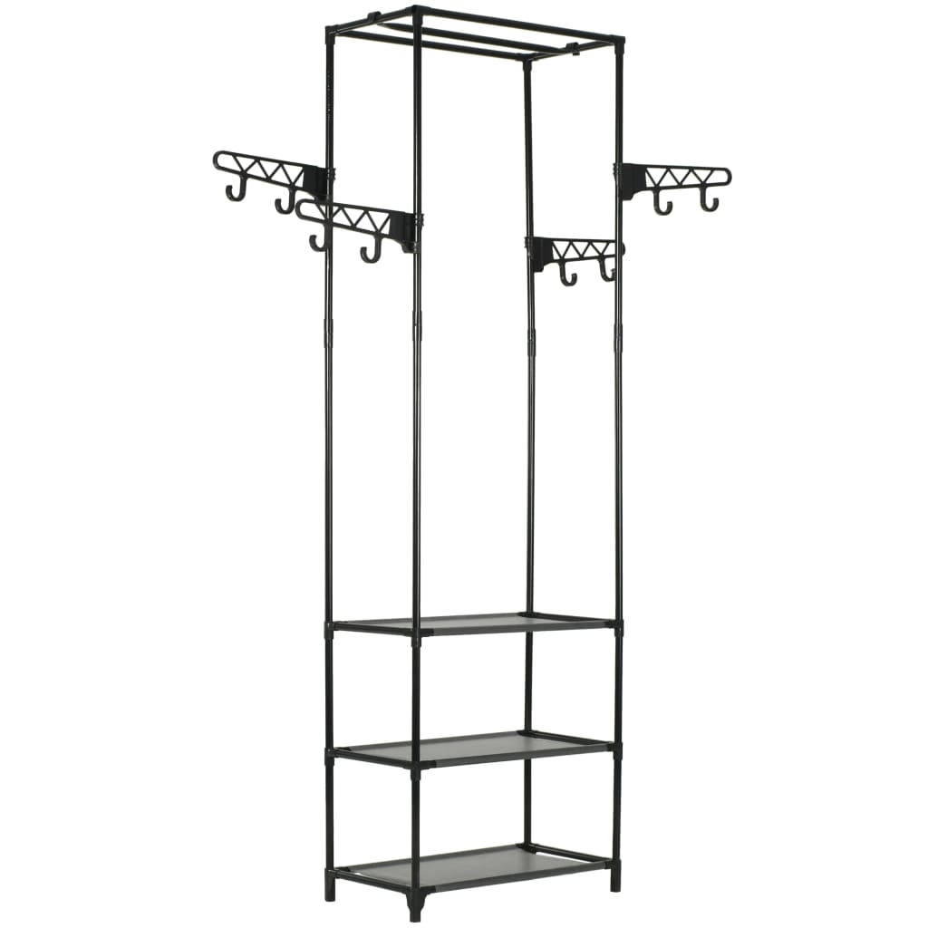 vidaXL Clothes Rack Steel and Non-woven Fabric 55x28.5x175 cm Black