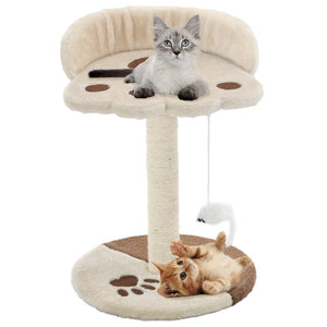 vidaXL Cat Tree with Sisal Scratching Post 40 cm Beige and Brown