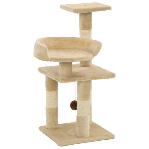 vidaXL Cat Tree with Sisal Scratching Posts 65 cm Beige