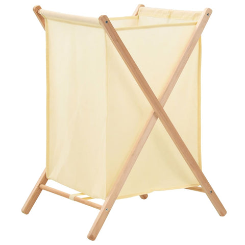 vidaXL Laundry Basket Cedar Wood and Fabric Beige 42x41x64 cm