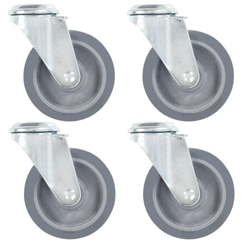 vidaXL Bolt Hole Swivel Casters 4 pcs 100 mm