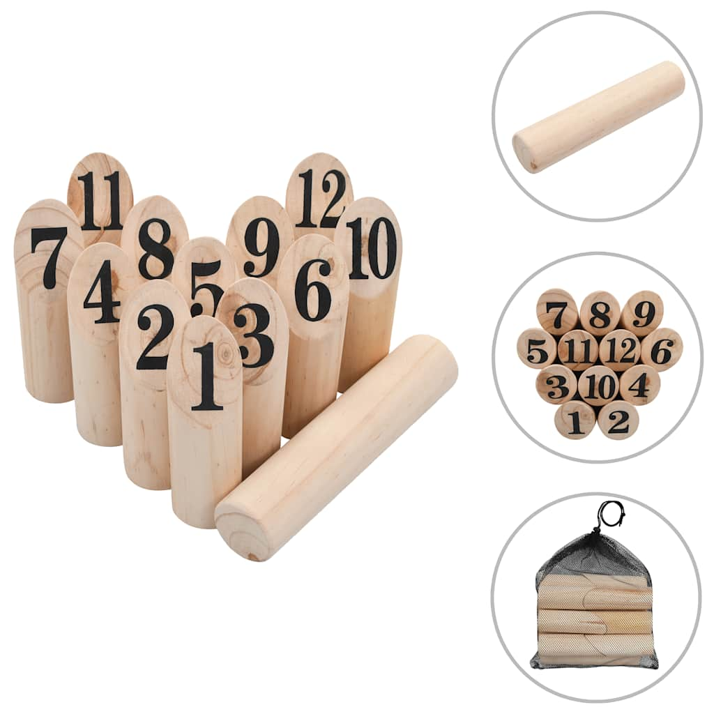 vidaXL Number Kubb Game Set Wood