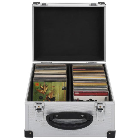 vidaXL CD Case for 40 CDs Aluminium ABS Silver