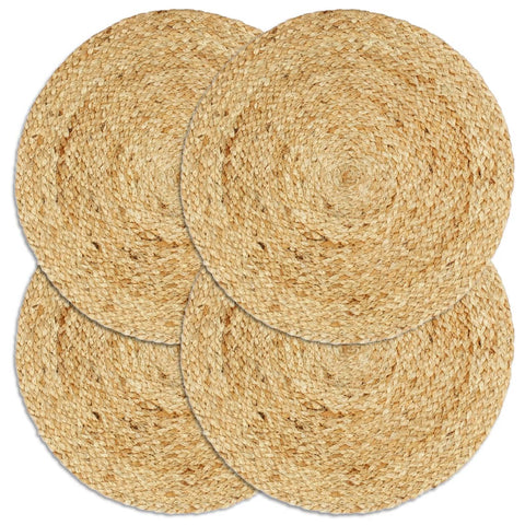 vidaXL Placemats 4 pcs Plain Natural 38 cm Round Jute