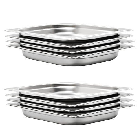 vidaXL Gastronorm Containers 8 pcs GN 1/2 40 mm Stainless Steel